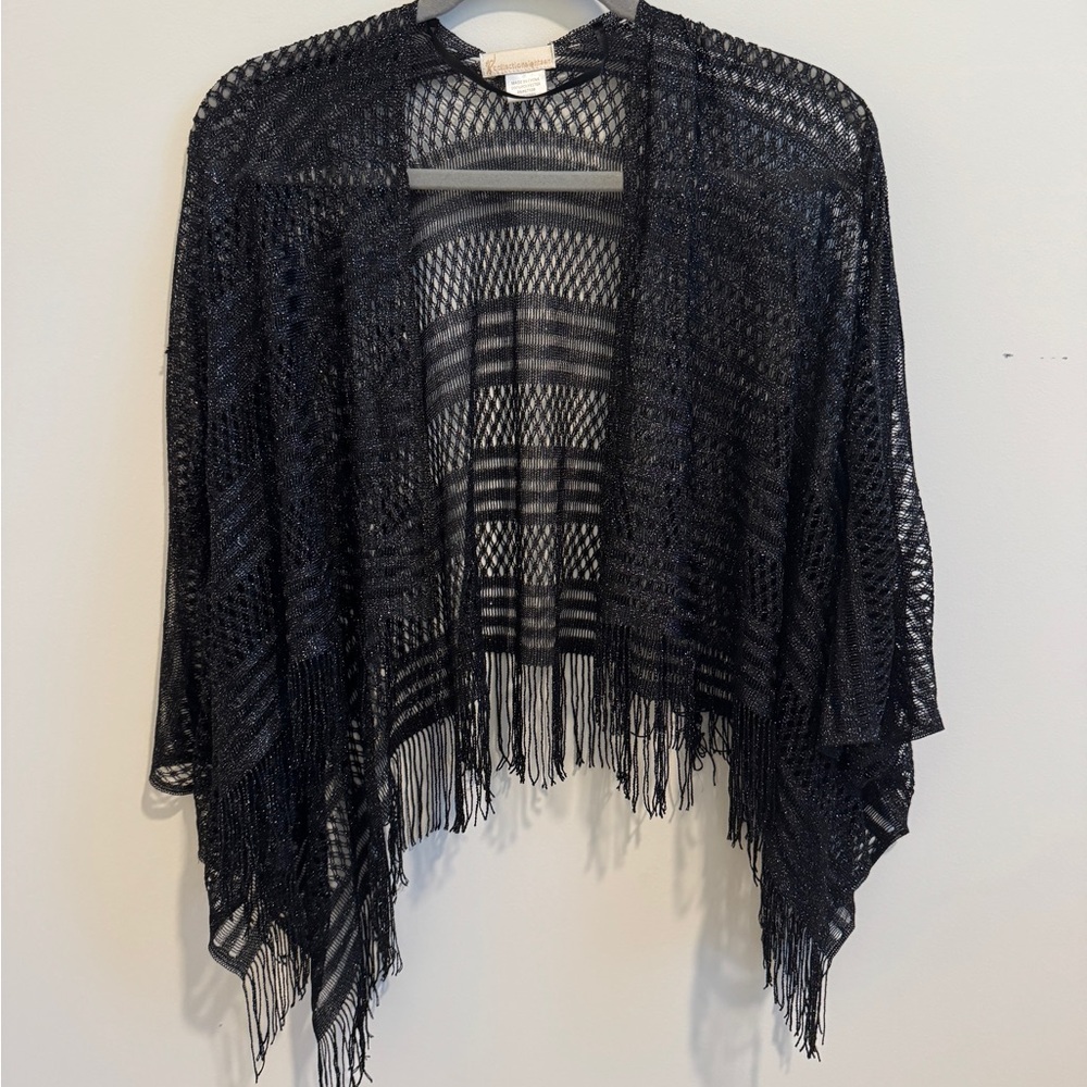 Collection Eighteen Black Fringe Cardigan